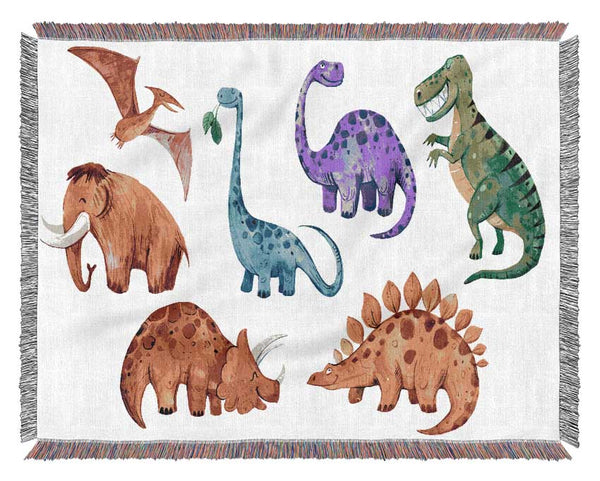 Dinosaur Assortment Woven Blanket