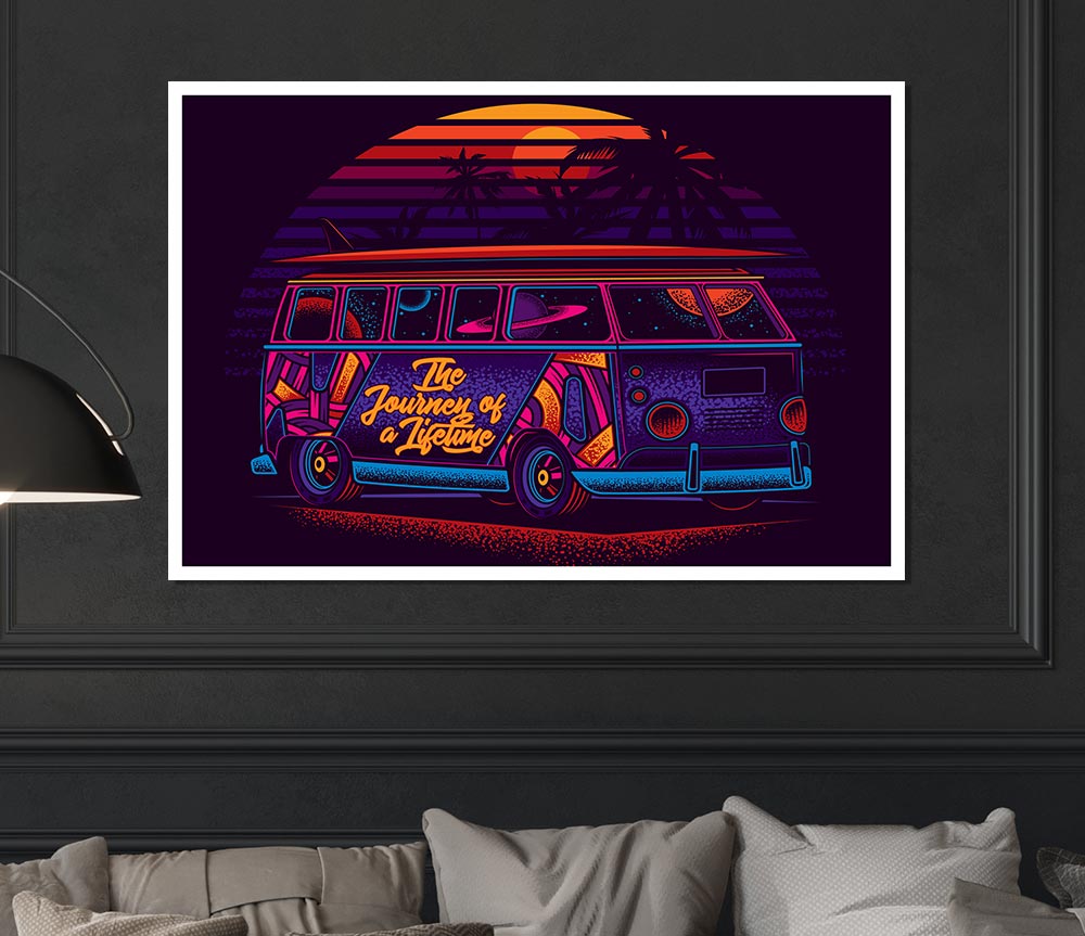 Vw Camper Surfs Up Print Poster Wall Art