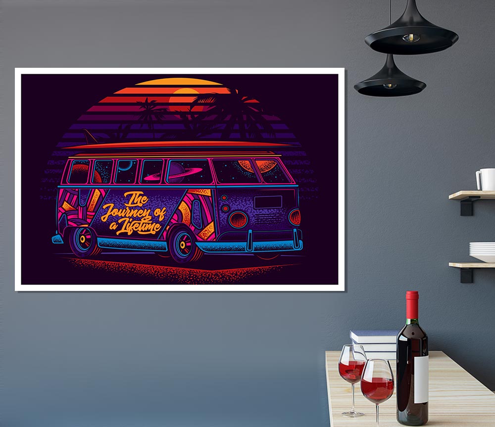 Vw Camper Surfs Up Print Poster Wall Art