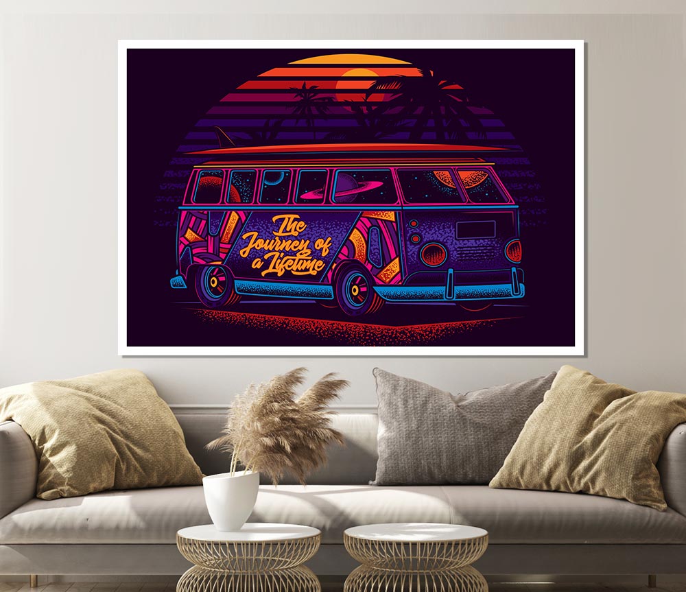 Vw Camper Surfs Up Print Poster Wall Art