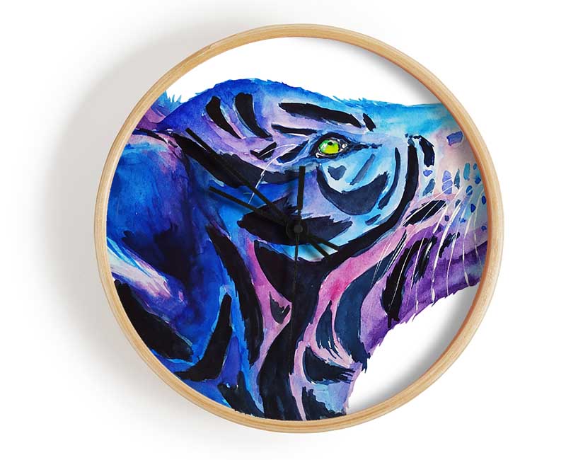 Stunning Tiger Cub Blues Clock - Wallart-Direct UK