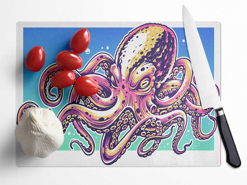 Scary Octopus Glass Chopping Board