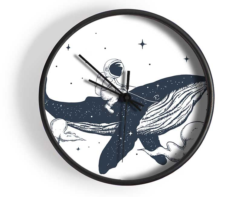 Astronaught On A Whale Clock - Wallart-Direct UK