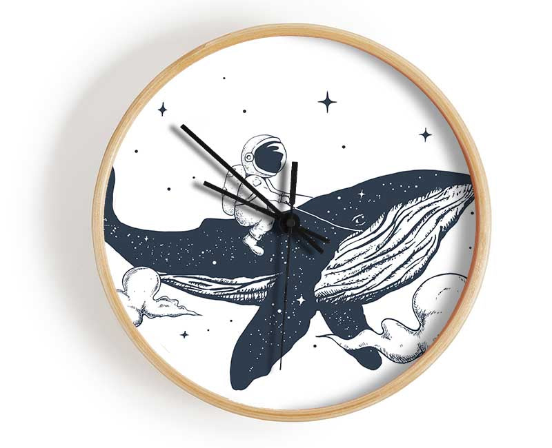 Astronaught On A Whale Clock - Wallart-Direct UK