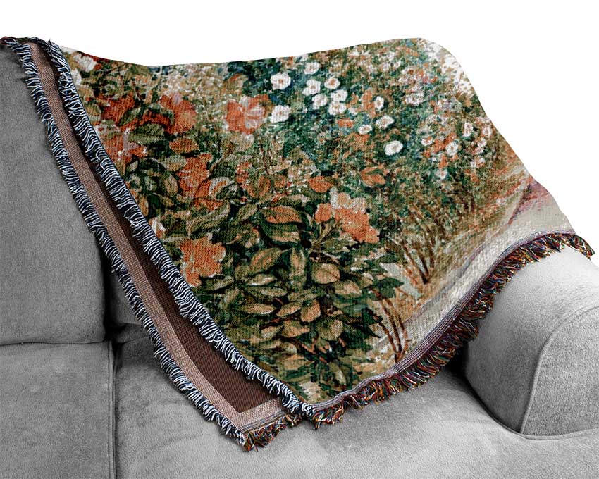 The British Garden Of Flowers Woven Blanket