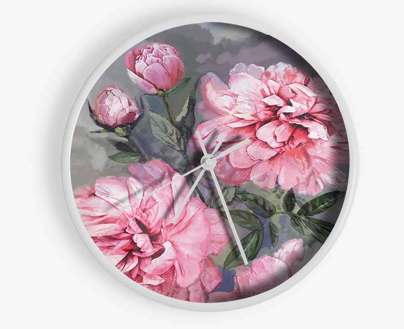 The Pink Carnation Clock - Wallart-Direct UK