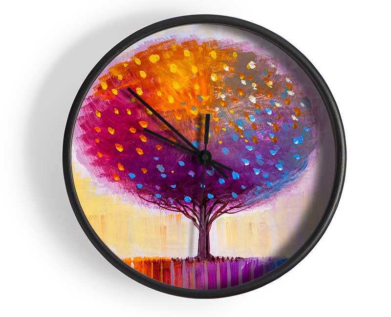 Stunning Round Tree Rainbow Clock - Wallart-Direct UK