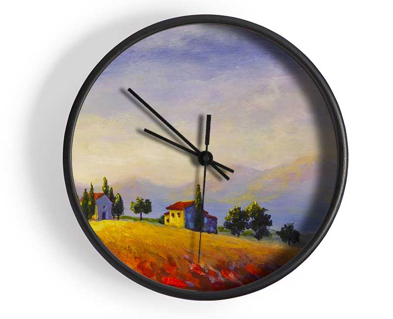 Farm On The Countryside Hill Clock - Wallart-Direct UK