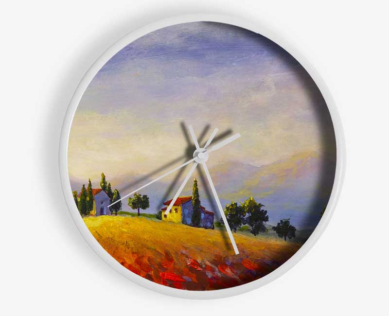 Farm On The Countryside Hill Clock - Wallart-Direct UK