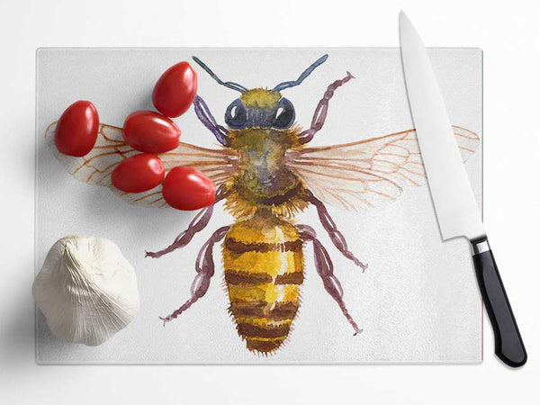 Watercolour Bee Glass Chopping Board