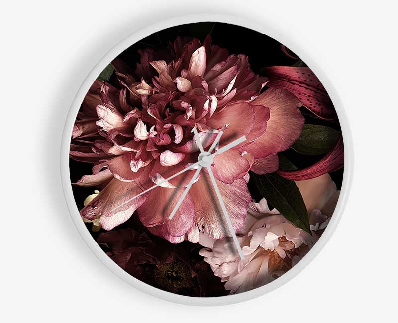 Flower Arrangement Dusk Clock - Wallart-Direct UK