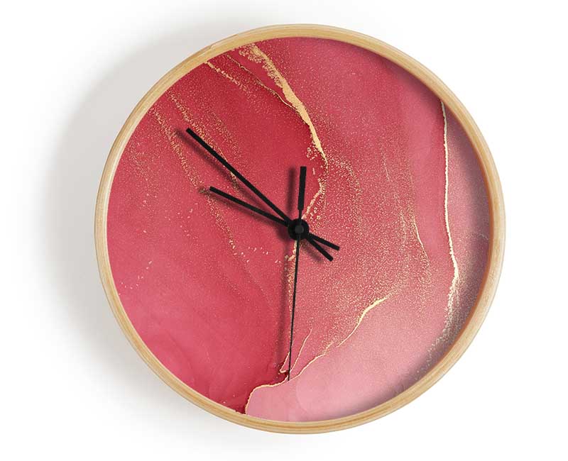 Rose And Red Glitter Clock - Wallart-Direct UK