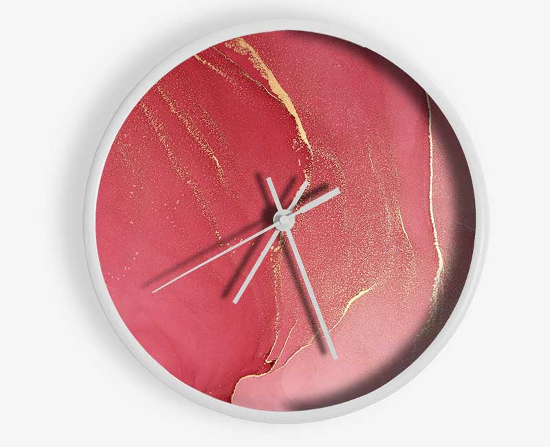 Rose And Red Glitter Clock - Wallart-Direct UK