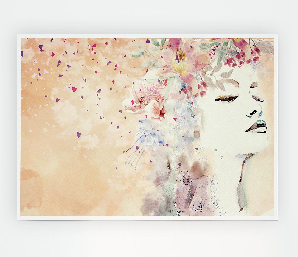 Flowers In Her Hair Print Poster Wall Art