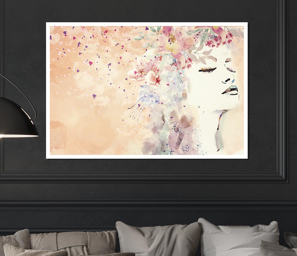 Flowers In Her Hair Print Poster Wall Art