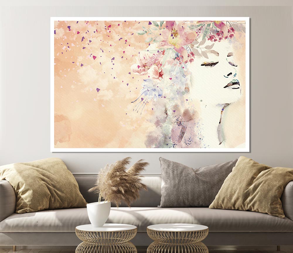 Flowers In Her Hair Print Poster Wall Art