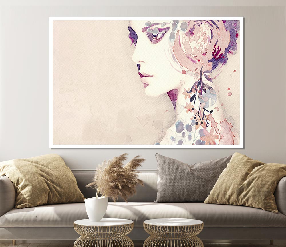 Flower Headpiece Print Poster Wall Art