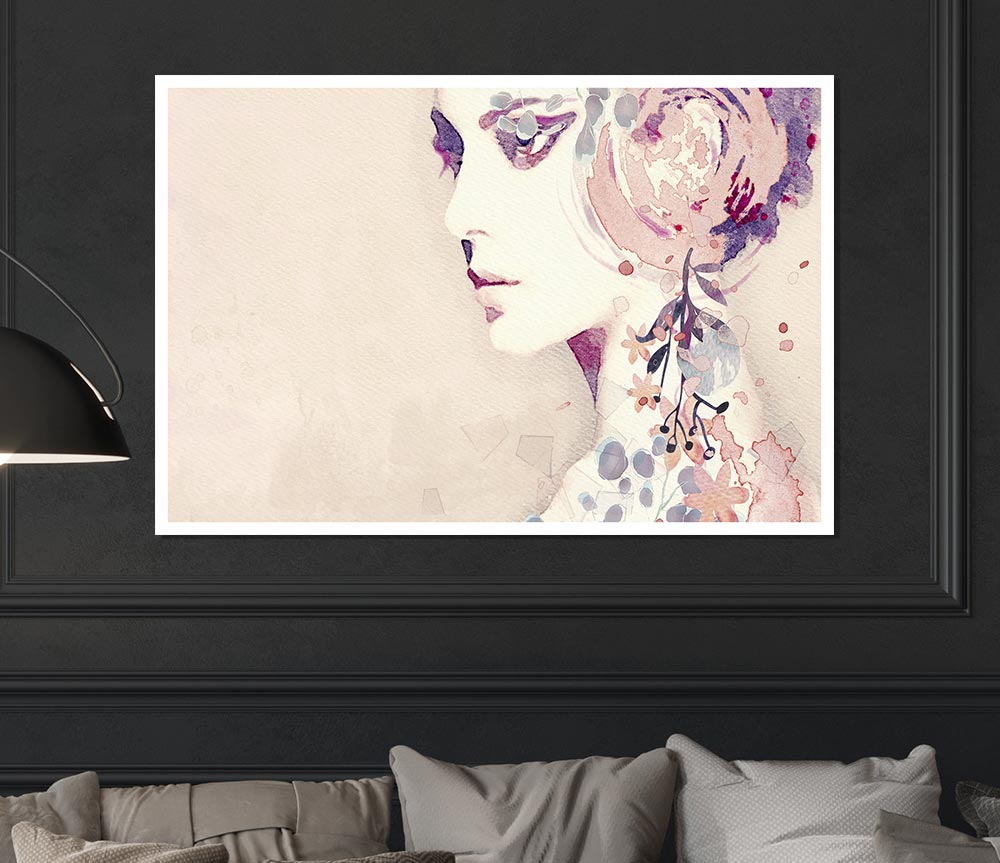 Flower Headpiece Print Poster Wall Art