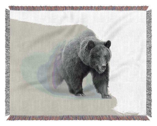 Bear In The Mist Woven Blanket