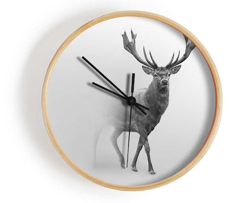 Stag In The Mist Clock - Wallart-Direct UK