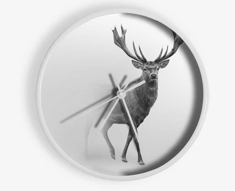 Stag In The Mist Clock - Wallart-Direct UK