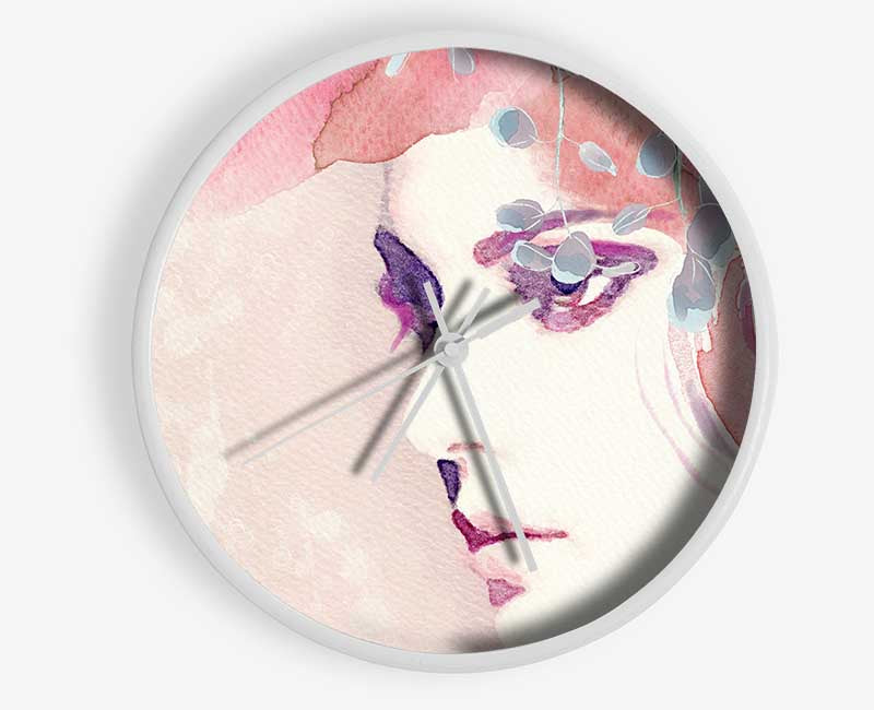 The Face Of Lilac Clock - Wallart-Direct UK