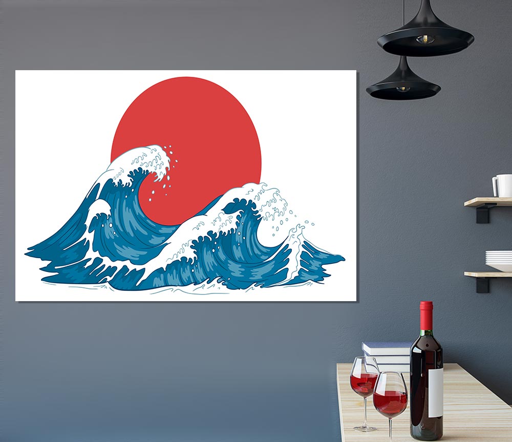 The Waves Under The Sunset Print Poster Wall Art