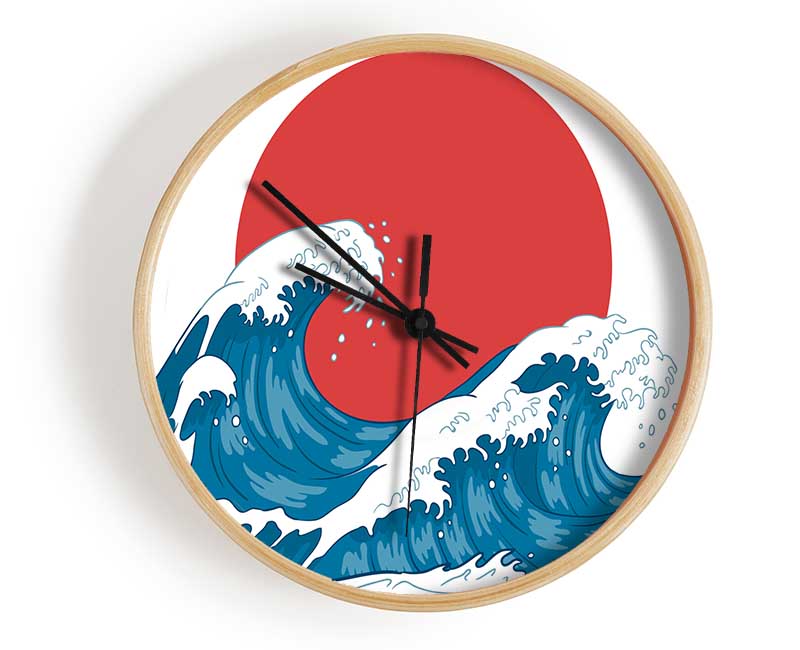 The Waves Under The Sunset Clock - Wallart-Direct UK