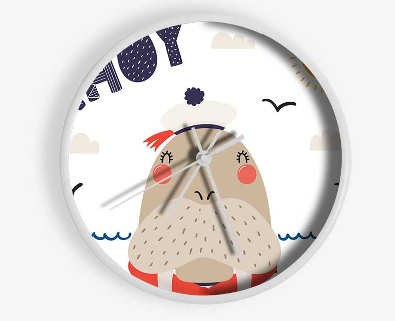 Ahoy Walrus Clock - Wallart-Direct UK