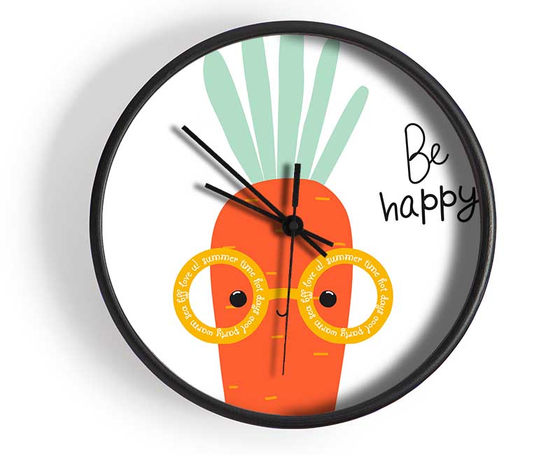 Be Happy Carrot Clock - Wallart-Direct UK