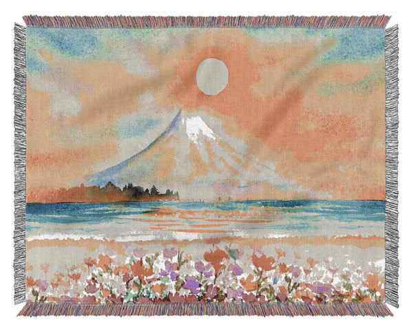 Sun Over The Volcano Woven Blanket