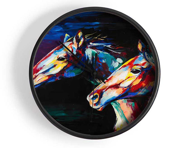 Two Running Horses Clock - Wallart-Direct UK