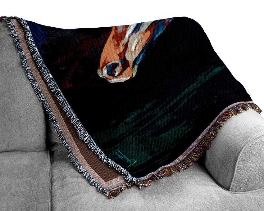 Two Running Horses Woven Blanket