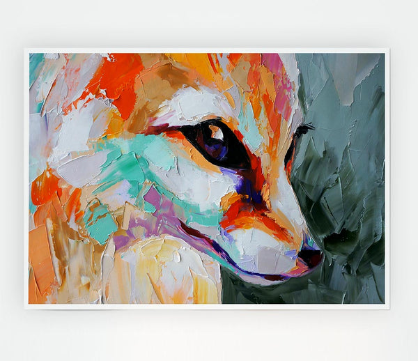 Fox Face Print Poster Wall Art