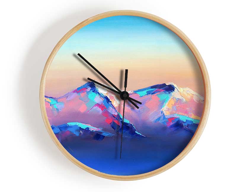 Peak Of The Vibrant Mountains Clock - Wallart-Direct UK