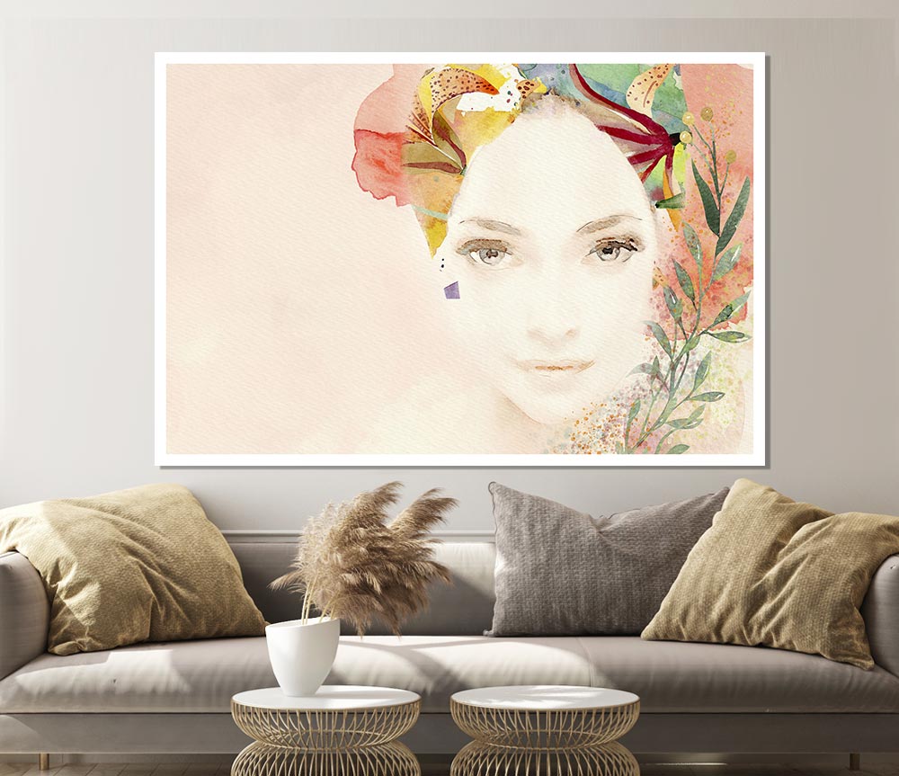 Flowerwoman Print Poster Wall Art