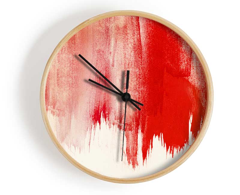 Striking Red Paint Clock - Wallart-Direct UK