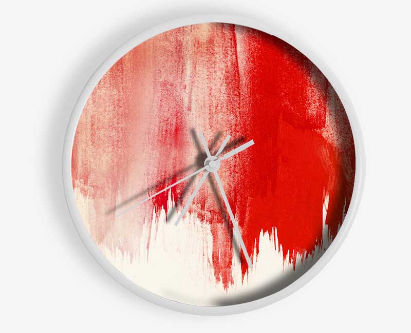 Striking Red Paint Clock - Wallart-Direct UK