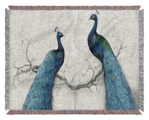 The Peacock Duo Woven Blanket