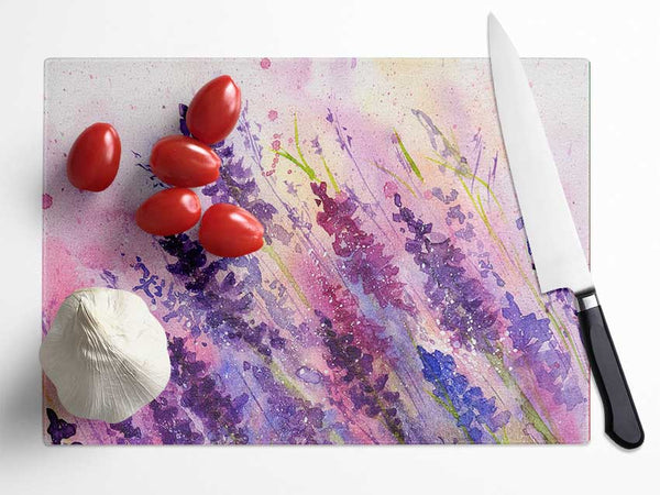 Lavender Colour Splash Glass Chopping Board