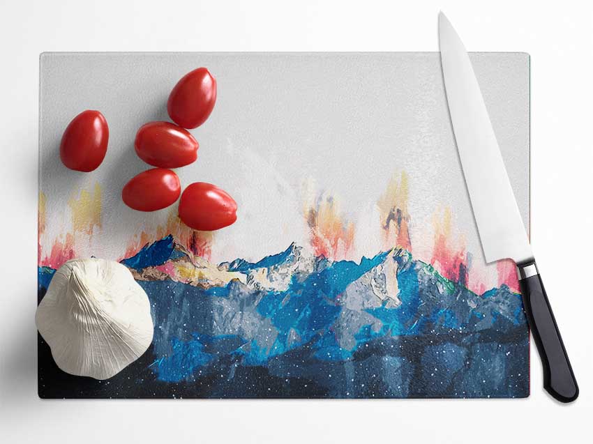 The Mountain Range Glass Chopping Board