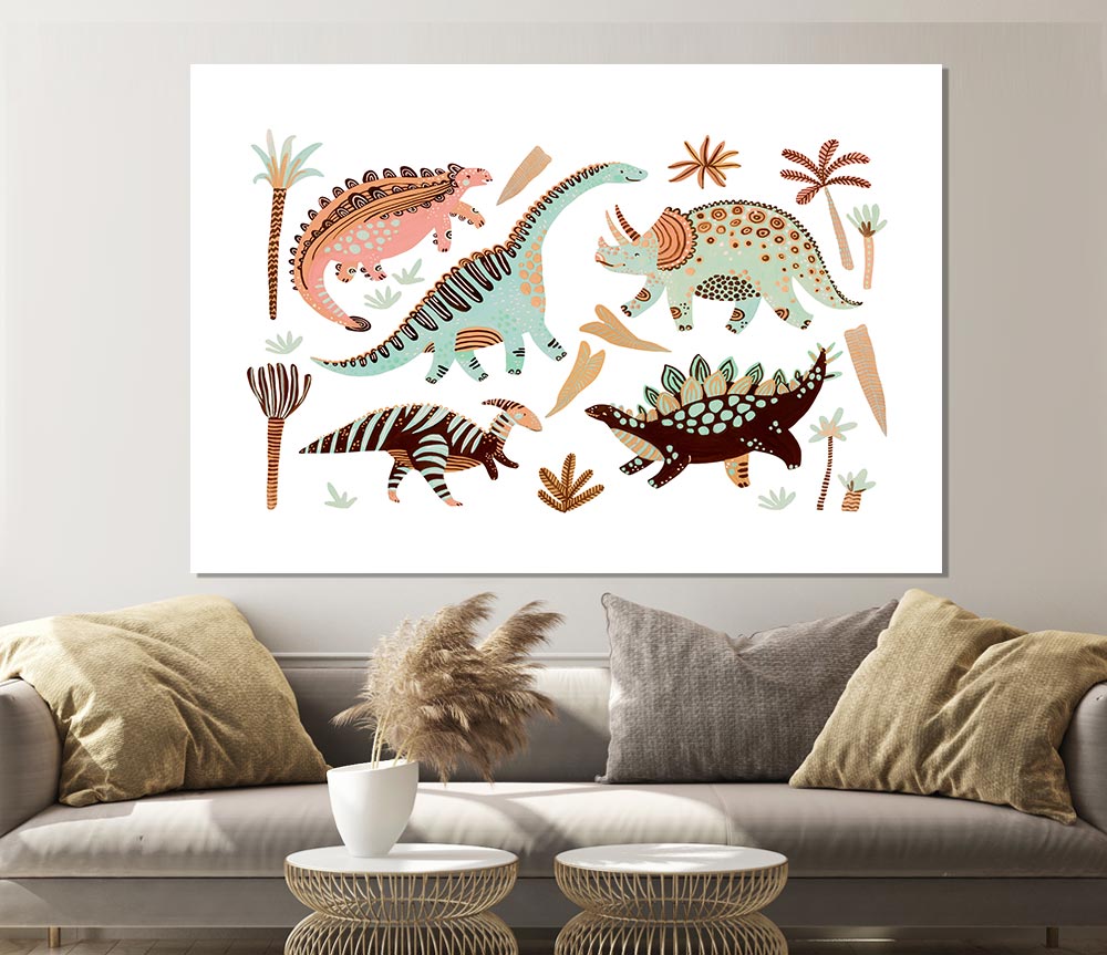 The Dinosaur Gathering Print Poster Wall Art