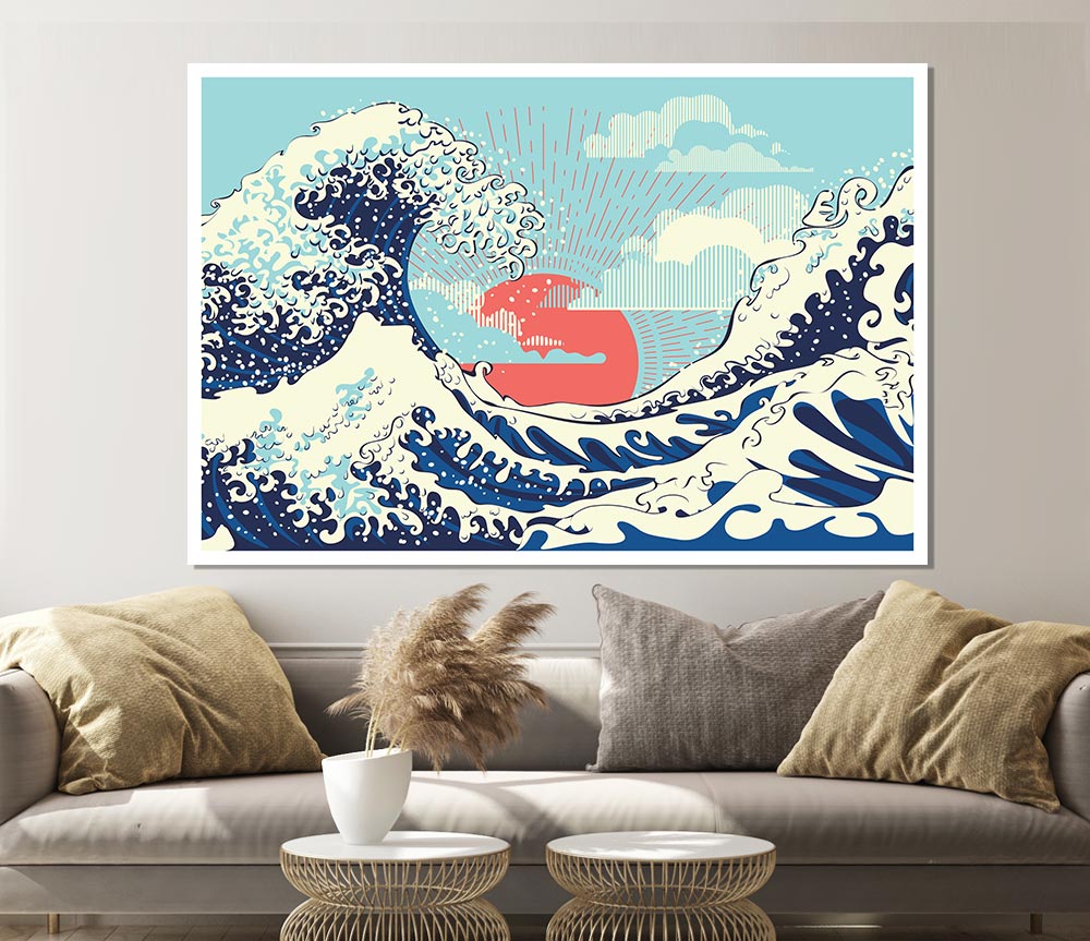 Waves Under The Sun Print Poster Wall Art