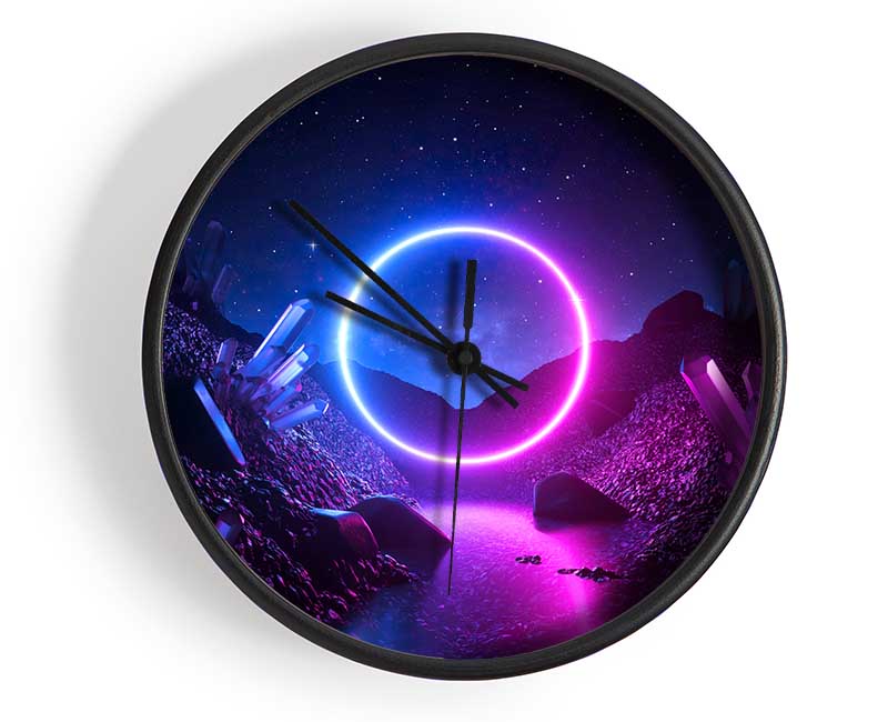 The Neon Circle Worldq Clock - Wallart-Direct UK