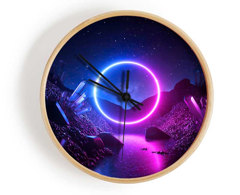 The Neon Circle Worldq Clock - Wallart-Direct UK