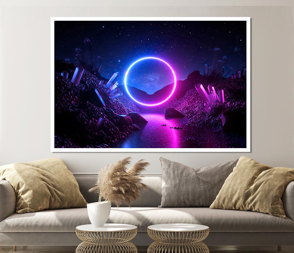 The Neon Circle Worldq Print Poster Wall Art