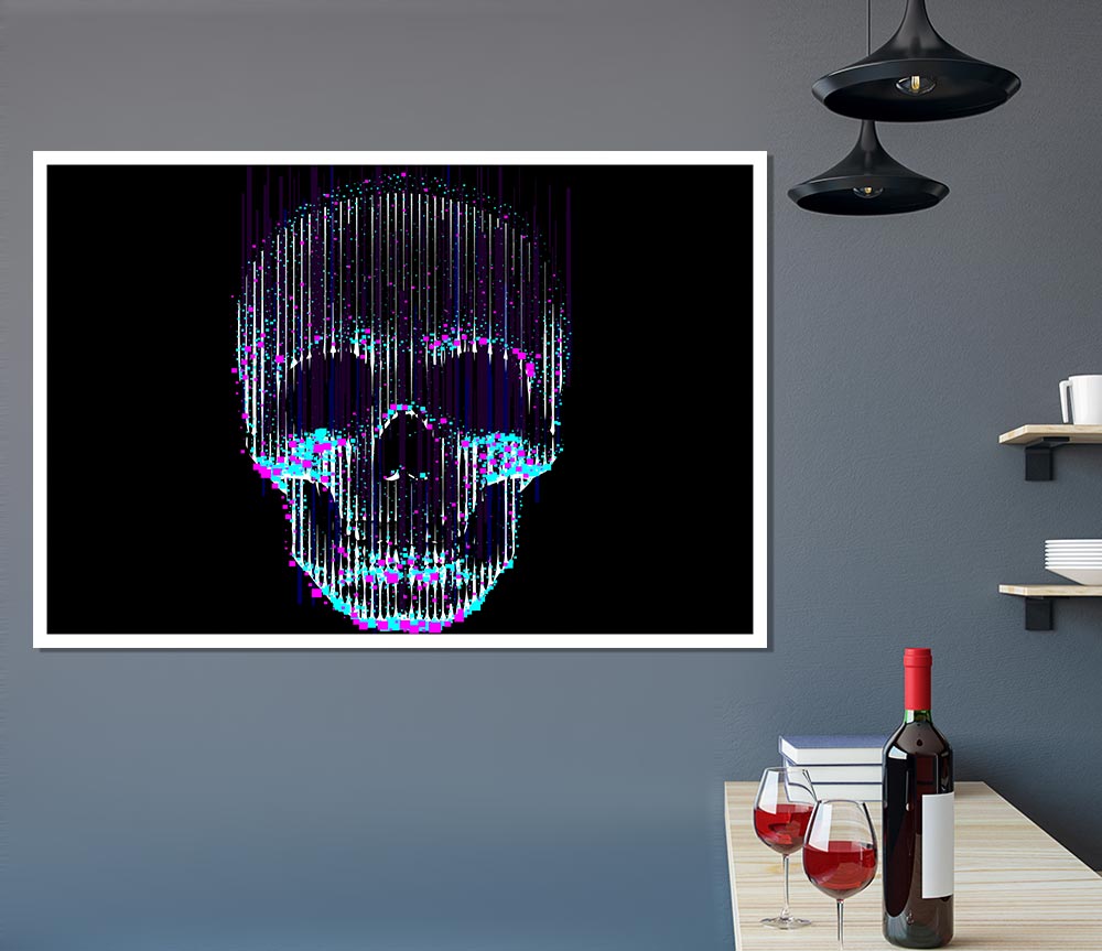 Distorted Skull Print Poster Wall Art