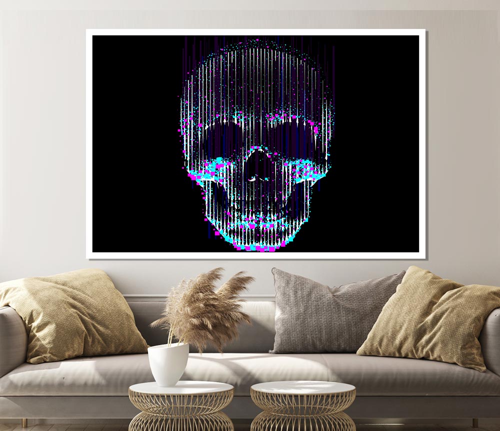 Distorted Skull Print Poster Wall Art