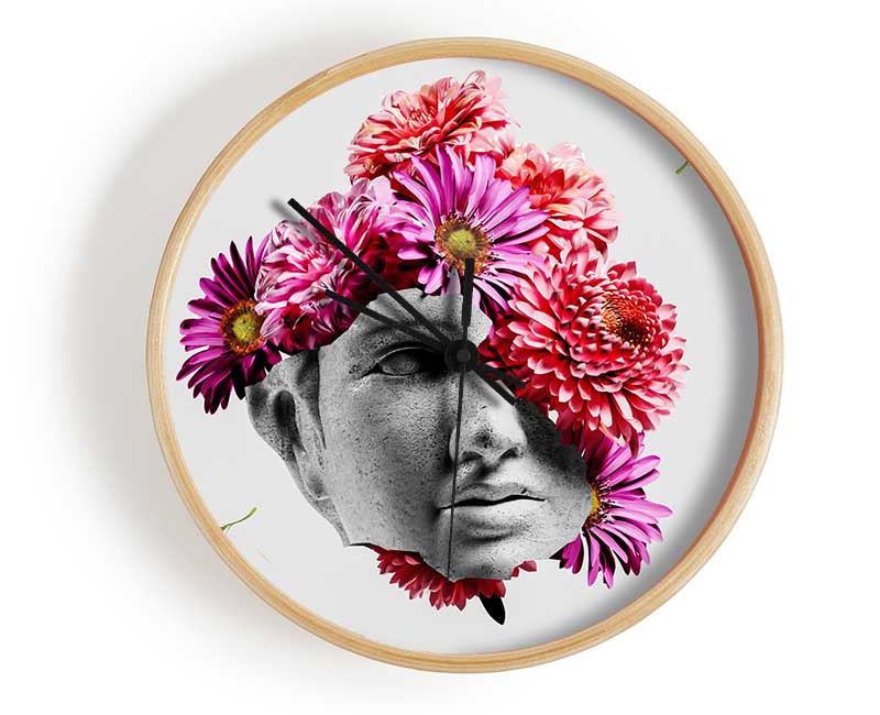 Floral Greek Face Clock - Wallart-Direct UK