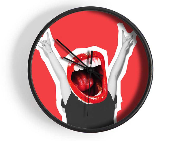 Red Lips On A Body Clock - Wallart-Direct UK